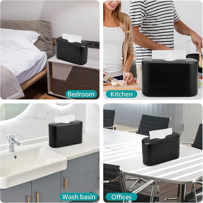 Multifold Paper Towel Dispenser Countertop, Commercial Hand Towel Dispenser for Bathroom Kitchen Home, Trifold/C Fold/Z Fold Napkin Dispenser, Abs Plastic - Non-Slip, Black