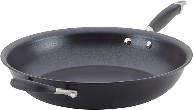 Anolon Advanced Home Hard Anodized Nonstick Frying Pan, 14.5 Inch – Large Skillet with Helper Handle, 14 Inch Nonstick Frying Pan, Durable Cookware - Onyx by Anolon