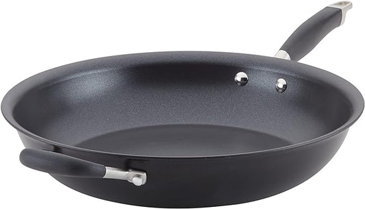 Anolon Advanced Home Hard Anodized Nonstick Frying Pan, 14.5 Inch – Large Skillet with Helper Handle, 14 Inch Nonstick Frying Pan, Durable Cookware - Onyx by Anolon