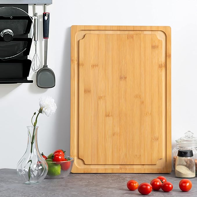 2XLarge Cutting Board, 20" Bamboo Cutting Boards for Kitchen with Juice Groove and Handles Kitchen Chopping Board for Meat Cheese board Heavy Duty Serving Tray, 2XL, Empune - Image 7