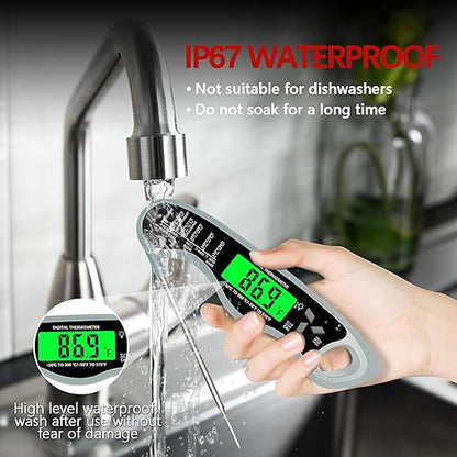 Meat Thermometer Digital，IP67 Waterproof Cooking Thermometer with Backlight, Calibration & Hold Function，Food Thermometer for Cooking,Outdoor Grilling - Image 6