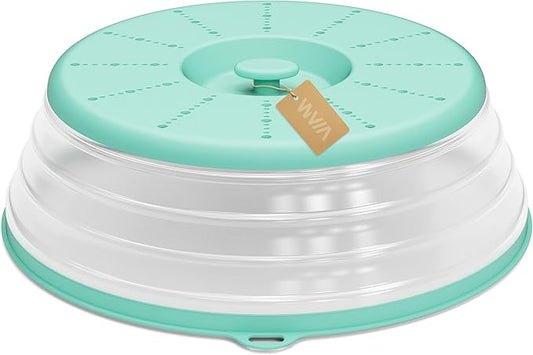 WVM Microwave Splatter Cover Vented for Food with Hook Hole, Splatter Guard & Colander Kitchen Gadget for Food, Meal Prep by WVM