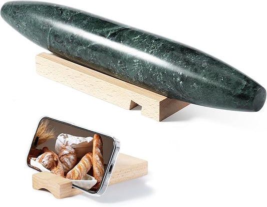 Natural Marble French Rolling Pin,12 inch Kitchen Baking Tool for Baking with Non-Stick Surface, Ideal as a Dough Roller for Pasta, Dumpling, Fondant, Pie, Bread, and Pizza by Unknown