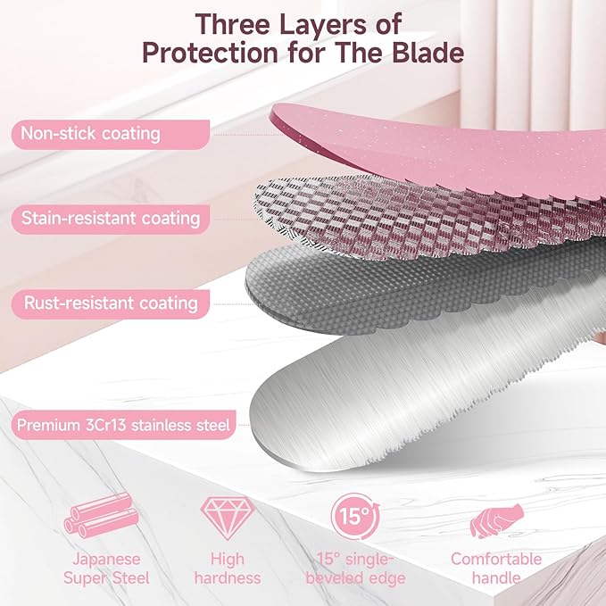 CoquusAid Upgrade Bread Knife for Homemade Bread, World‘s 1st Double Serrated Knife for Crusty Sourdough, 11.6 Inch Stainless Steel Bread Slicer, Professional Sourdough Cutter, Ideal for Gift, Pink - Image 4