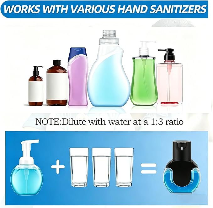 Automatic Soap Dispenser Touchless,Rechargeable Foaming Soap Dispenser,15oz/420ml Smart Hand Soap Dispensers,4-Level Adjustable,Wall Mount for Bathroom Kitchen Dish Soap,Hands-Free (Black) - Image 3