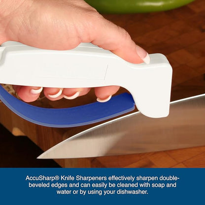 AccuSharp Hand-Held Carbide Blade Sharpener, Kitchen Knife and Chef Knife Sharpener, Professional Chef Grade Sharpening Tool, Restore and Hone Straight & Serrated Knives, 2-Pack, White - Image 5