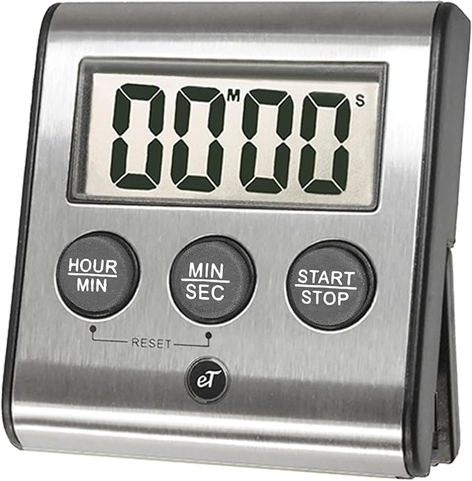 Elegant Digital Kitchen Timer, Stainless Steel Model eT-78, Displays 0-99 Min. or 0-99 Hr., Super Strong Magnet, Volume Switch for Mute/Soft/Loud Alarm, Auto Shut Off, Auto Memory by eTradewinds by eTradewinds