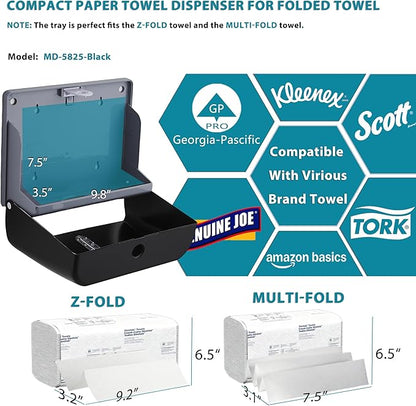 Paper Towel Dispenser Wall Mount - Adhesive Hand Towel Dispenser for Bathroom, Multi-fold/Trifold/Z Fold, 210 Sheets Large Capacity for Compact Home, Apartment & RV - Image 7