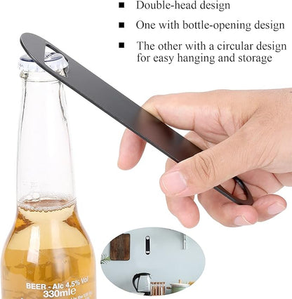 WEGAZ-5 Pack 7inch Black Stainless Steel Flat Beer Bottle Opener,Stainless Steel - Image 5