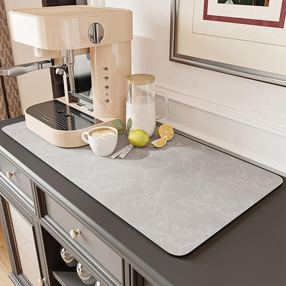 AMOAMI Coffee Mat - Hide Stain, Rubber Backed, Absorbent Dish Drying Mat for Kitchen Counter - Fits Under Coffee Maker & Machine, Dish Rack by AMOAMI