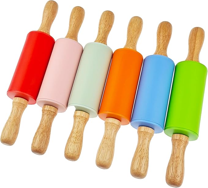 12 Pack Small Rolling Pin for Kids, 9 Inch Kids Rolling Pin for Home Kitchen (6 colors) - Image 6