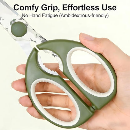 Kitchen Scissors All Purpose, ARCHIKING Kitchen Shears with Protective Sheath, Ultra Sharp Multipurpose Poultry Scissors for Chicken, Meat, Fish & Vegetables (Green)