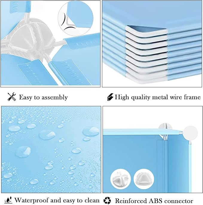 AWTATOS Cube Storage Organizer Protable Closet Organizers and Storage for Kids DIY Stackable 12 Cube Storage Shelves Clothes Organizer for Bedroom, Home, Blue - Image 6