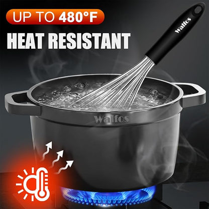 Stainless Steel Wire Whisk Set - 3 Packs Balloon Whisk, Thick Wire Wisk ＆ Strong Handles, Egg Frother for Cooking, Blending, Whisking, Beating and Stirring (7"+9"+11") - Image 5