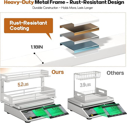 2-Pack 20.47"Deep Under Sink Organizer And Storage,2-Tier L-Shaped Pull Out Cabinet Organizer with Upgraded Slide Rails,Height Adjustable Drawers for Kitchen&Bathroom,Extra-Large Storage Shelves–Gray - Image 4