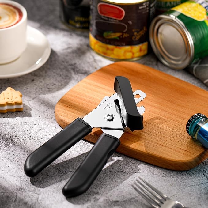 Gisafai 8 Pcs Can Opener, 3-in-1 Multifunctional Manual Can Openers, Stainless Steel Heavy Duty Handheld Openers with Safety Edge Labor Saving Handle for Kitchen Restaurant - Image 3