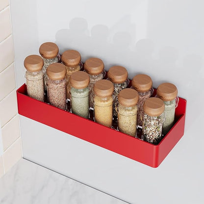 Mystozer Magnetic Spice Rack for Refrigerator, Kitchen Organizer and Storage Shelf, Red (4 Pack)… - Image 2