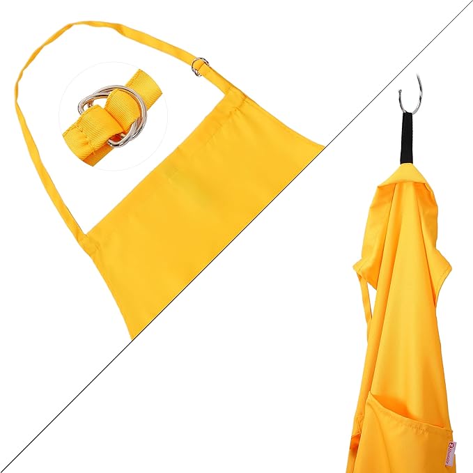 Orange Yellow Apron for Women with Pockets | Lightweight and Adjustable Apron