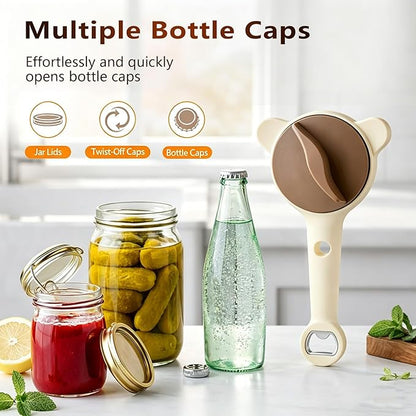 2026 New 4-in-1 Jar Opener, Adjustable Stainless Steel Opener for Jars, Bottles & Cans - Multifunctional Lid Remover for Seniors, Arthritis Sufferers, Ideal Kitchen Gadget (1PC)