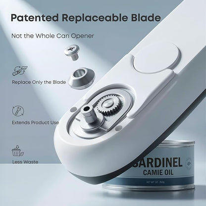 Electric Can Opener, Rechargeable Automatic Can Opener with Smooth Edge for Seniors & Arthritis Hands, One-Touch Hands-Free with Auto Stop, Fits Most Can Sizes for Kitchen Use