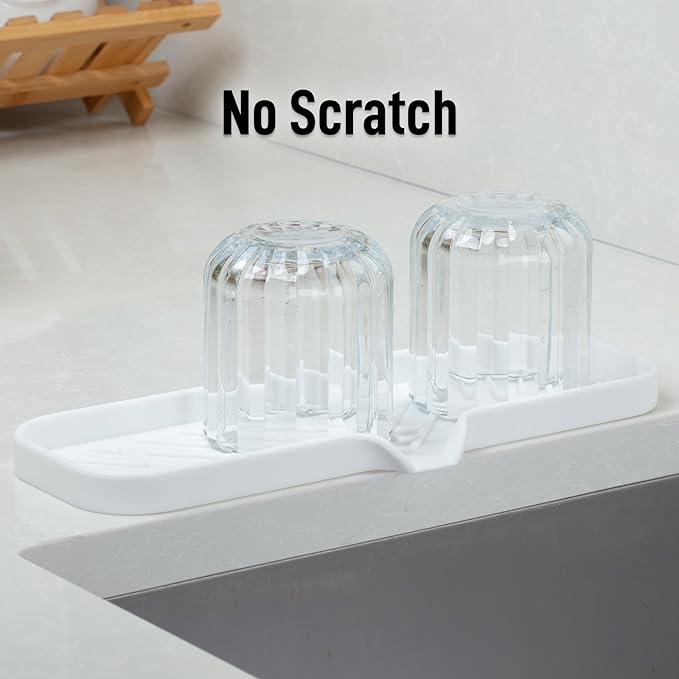 Zulay Kitchen Large Silicone Sponge Holder (12x4) – Flexible Sink Organizer Tray for Kitchen & Bathroom – Multipurpose Soap Dish for Sponges, Makeup, Trinkets & More (White) - Image 7