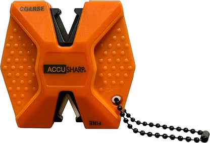 AccuSharp Pull Through Knife Sharpener Keychain, 2-Stage Sharpener for Straight or Serrated Kitchen Knives, Handheld Tool for Fishing & Hunting, Orange by AccuSharpKnifeSharpeners
