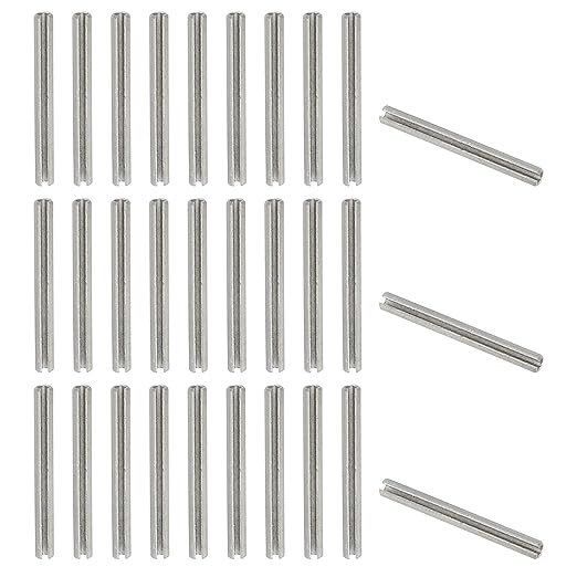 PATIKIL Slotted Spring Pin, 50 Pcs 3/32" x 1" (2.7mm x 25mm) 304 Stainless Steel Split Roll Pins Spring Dowel for Home Improvement Automotive Machine Repair, Silver