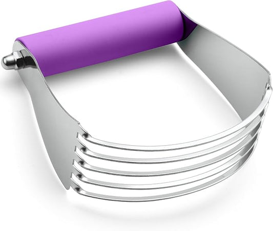 Spring Chef Large Dough Blender For Baking, Stainless Steel Puff Pastry Cutter Tool with Soft Grip Handle, Dishwasher Safe Dough Cutter Tool, Manual Pastry Blender for Easy Mixing - Orchid by SpringChef