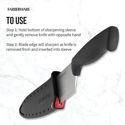 Farberware Edgekeeper Slicing Knife with Self-Sharpening Blade Cover, 8 Inch, Black - Image 5