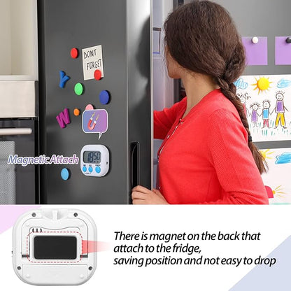 Weewooday 24 Pcs Digital Kitchen Timer Magnetic Timer Bulk On/Off Switch Minute Second Count up Countdown Loud Alarm for Exercise Cook Baking (Classic Color) - Image 4