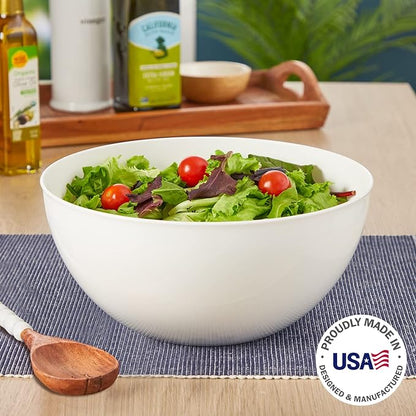 US Acrylic Vista White Plastic Salad and Serving 10-inch Bowls | set of 3 | Reusable, BPA-free, Made in the USA | 135 oz. capacity - Image 2