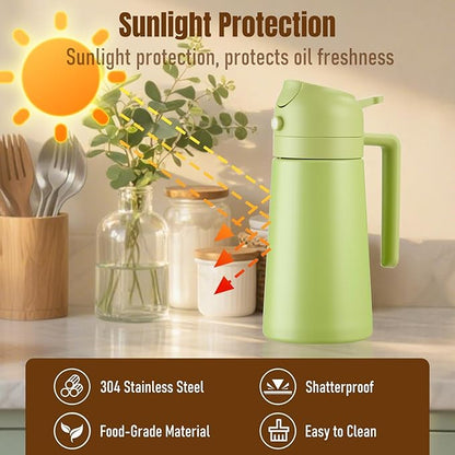 PARACITY 2 in 1 Oil Dipenser Bottle, Stainless Steel (Green-Green) - Image 5