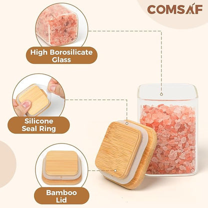 ComSaf 6Pcs 6 oz Spice Jars with Label Trial Set, Glass Spice Jars with Bamboo Lids Supplementary Set, Seasoning Container Trial Pack, Perfect for Ktichen Starter - Image 7