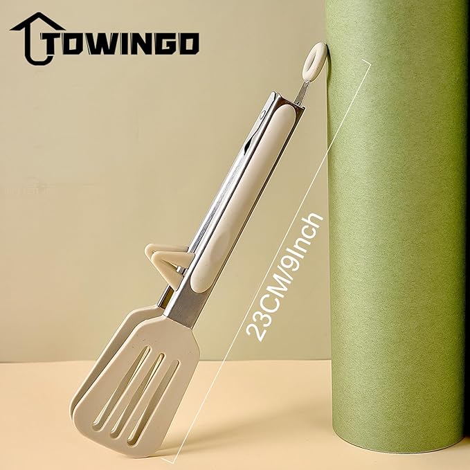 Kitchen Tongs, 9 Inch Tongs for Cooking with Silicone Tips, Food Grade Small Silicone Tongs, Mini Serving Tongs for Nonstick Pans, BBQ, Salad, Set of 3, White - Image 5
