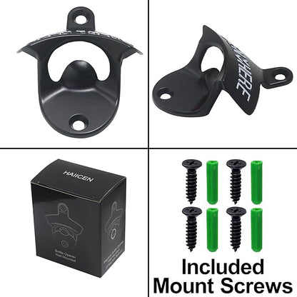 Wall Mounted Bottle Opener Stainless, Black White Screw in Wall Beer Cap Opener Gifts (2 PCS) - Image 4