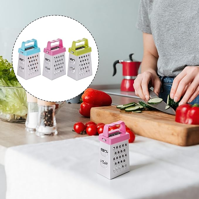 12 Pcs Mini Cheese Grater Stainless Steel Box Grater Professional Fine Coarse Handheld Slicer with 4 Sides Small Lemon Safe Zester Shredder for Kitchen Ginger Vegetable Potatoes Food - Image 5