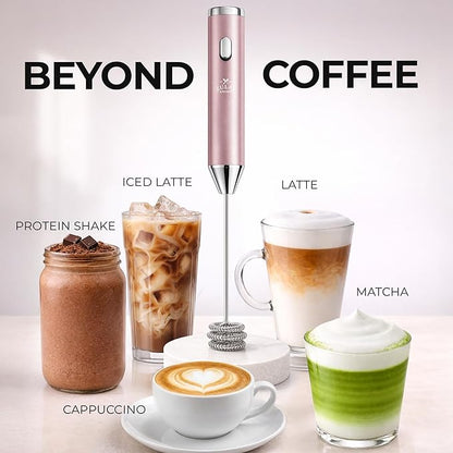 Zulay Kitchen Metal Rechargeable Milk Frother, 3 Whisk Attachments Handheld Frother Wand, 1800mAh USB-C Charging, Electric Drink Mixer for Protein, Matcha & Powders - One Charge Lasts up to 6 Months - Image 6
