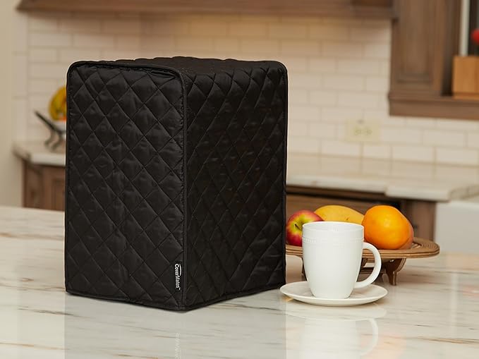 Covermates Keepsakes Stand Mixer Cover – Quilted Appliance Protector for Food Processors – Dust & Stain Resistant, Washable Slip‑On Design for Countertop Storage, Black