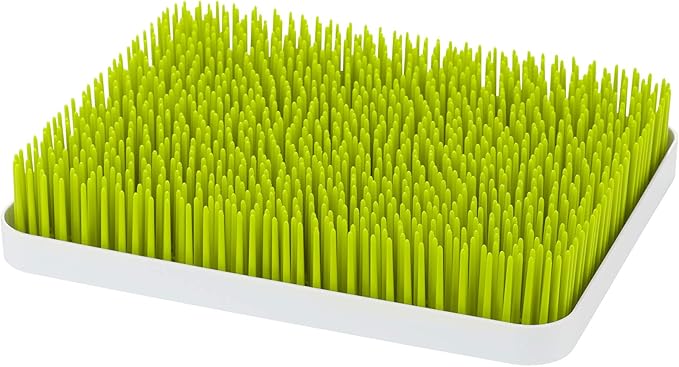 Boon Lawn Countertop Baby Bottle Drying Rack with Antimicrobial Tray - Spring Green - Bottle Rack and Organizer - Baby Feeding Essentials - 13.5 x 11 x 2.5 - 1 Count by Boon