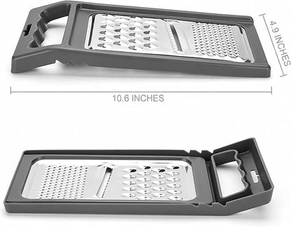 Cheese Grater with Handle, Stainless Steel, Cheese Shredder, Fruit and Vegetable Zester, Multifunction Kitchen Tool, Hampton Distribution - Image 3