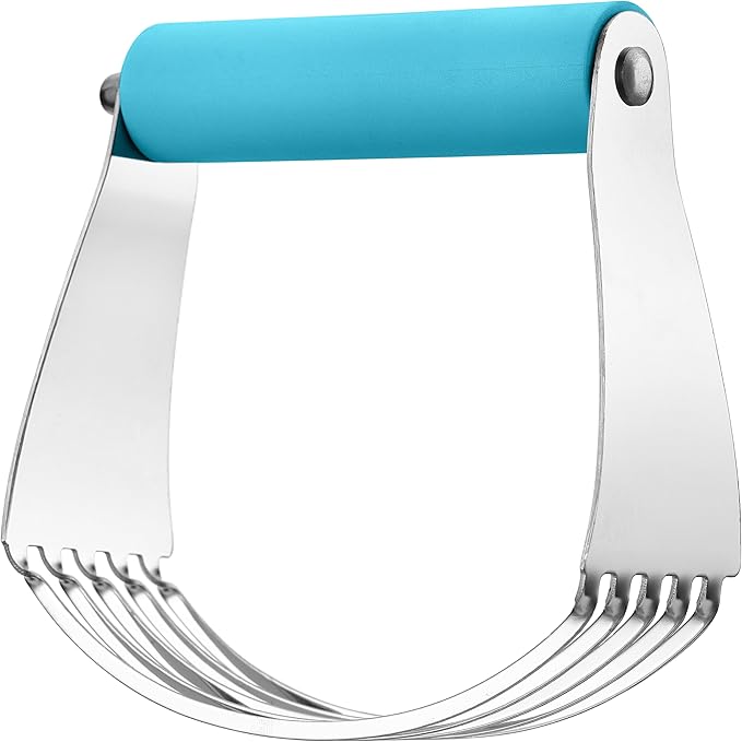 Spring Chef Large Dough Blender for Baking, Heavy Duty Dough Cutter Tool, Stainless Steel Puff Pastry Cutter Tool with Sharp Blades, Dishwasher Safe Manual Pastry Blender for Easy Mixing - Teal - Image 8