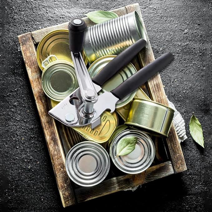 NUFR Crank Can Openers Manual,Heavy Duty Commercial Can Opener with Rubber-coated Long Handles - Image 8