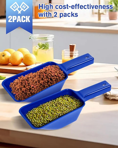 2 Cup Dog Food Scoop(2 Pack), Plastic Pet Food Scoop with Measuring Lines for Accurate Pet Food Portions,Dishwasher Safe (Blue) - Image 4