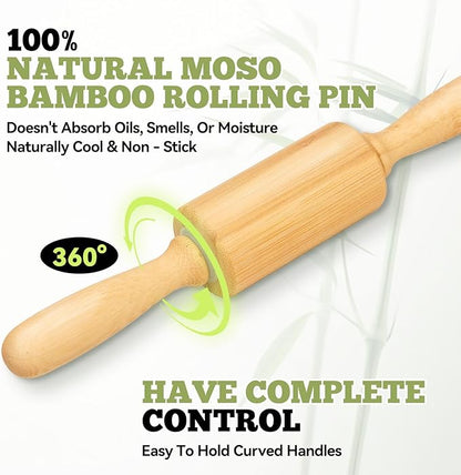 10 inch Wooden Rolling Pin for Baking - Long Dough Roller for All Baking Needs - Image 6