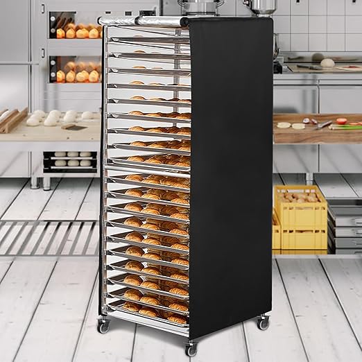 Black 20tier Sheet Pan Rack/Bun Pan Rack Cover With Vents, 23"X28"X64" Bakery Single Rack Covers, Waterproof and Dustproof - Image 2