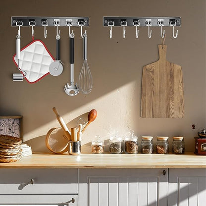 Cociat 2pcs Utensil Racks with 6 Hooks 11 Inch Mug Holder Under Cabinet Kitchen Utensil Holders Multifunctional (11 inch) - Image 7