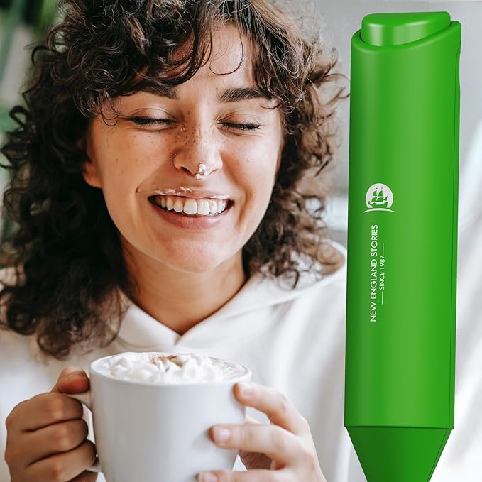 Powerful Milk Frother Handheld Foam Maker, Mini Whisk Drink Mixer for Coffee, Cappuccino, Latte, Matcha, Hot Chocolate, No Stand, Green - Image 4