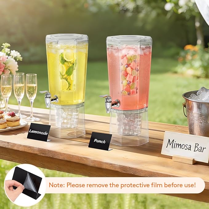 Lifewit 1 Gallon Drink Dispenser for Parties, Plastic Beverage Container for Juice/Tea/Soda with Stand & Ice Core, Clear Lemonade Dispenser with Spigot, BPA Free Water Pitcher with Spout for Fridge - Image 9