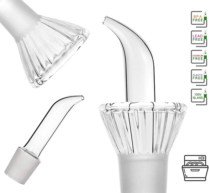 HAIZEEN 8oz/240ml Olive Oil Bottle Dispenser/Glass Cruet with DRIPLESS POUR SPOUT for Kitchen and BBQ - Image 5