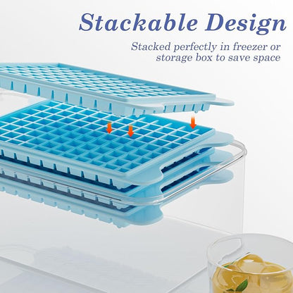 Mini Ice Cube Tray for Freezer: GGUW Nugget Ice Cube Tray with Bin - Crushed Ice Tray Making 4×108 PCS Icecube - Easy Release Iced Maker Trays - Image 3